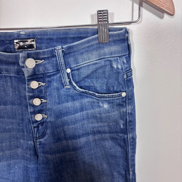 Mother The Pixie Jean in Graffiti Girl Size 25 Distressed Button Fly - Picture 6 of 14